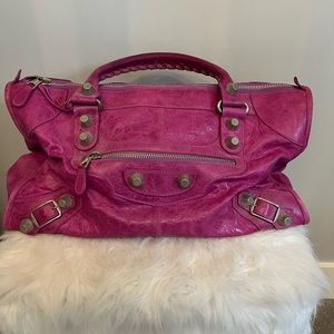 Everything Must Go Sale! Authentic Large Balenciaga Pink Motorcycle Bag